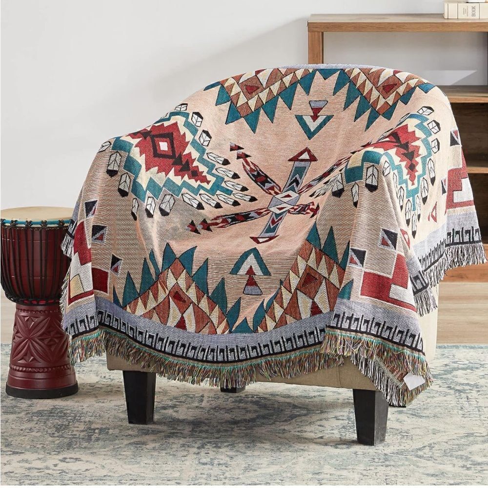 Western Boho Couch Throw Blanket